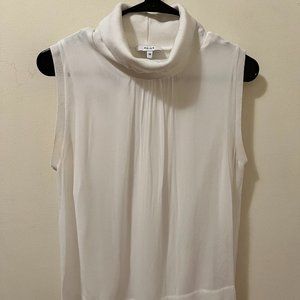 REISS Sleeveless white turtleneck